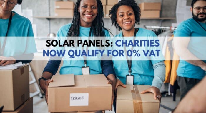 Charities now qualify for 0% VAT, solar panel installation